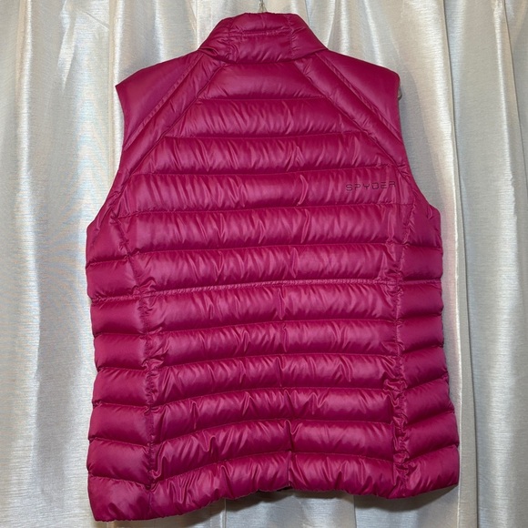 Spyder Puffer Vest Women’s Pink Prymo 500 Down Filled Mock Neck ski outerwear XL - Picture 7 of 11